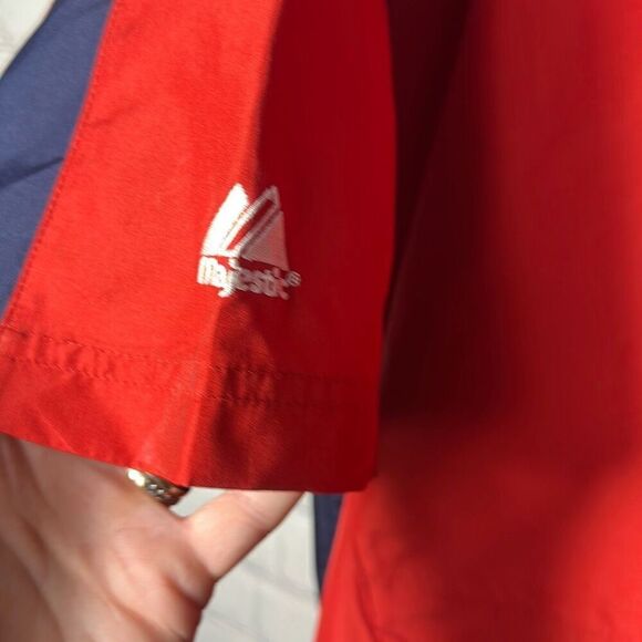 Majestic Boston Red Socks Pullover Windbreaker  size XL Red Blue Baseball 80s - Picture 5 of 11